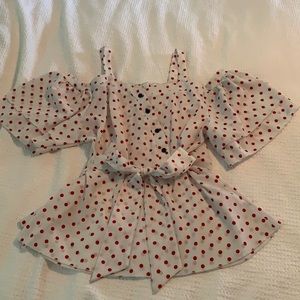 Flutter sleeve tie waist blouse